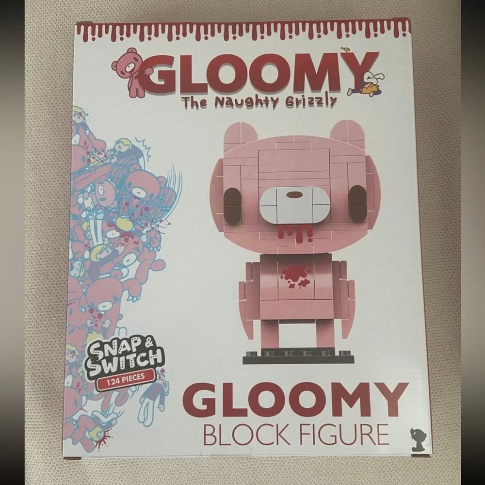 Gloomy Bear the Naughty Grizzly Snap & Switch Block Figure NIB 124 Pieces